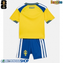 Maglie da calcio Svezia Prima Maglia Bambino Mondiali 2026  Manica Corta (+ Pantaloni corti)